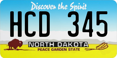 ND license plate HCD345