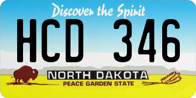 ND license plate HCD346