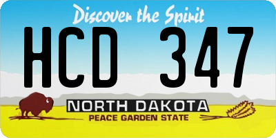 ND license plate HCD347