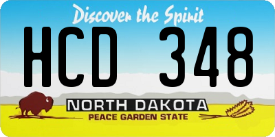 ND license plate HCD348