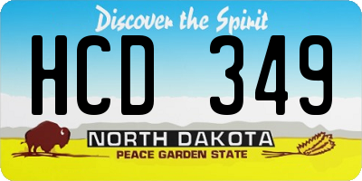 ND license plate HCD349