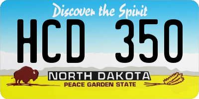 ND license plate HCD350