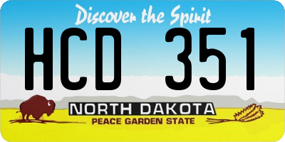 ND license plate HCD351