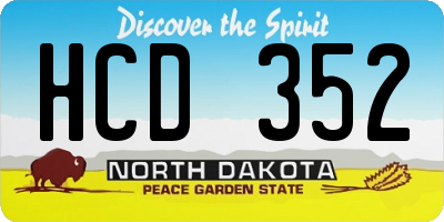 ND license plate HCD352