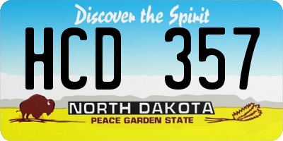 ND license plate HCD357