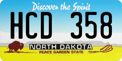 ND license plate HCD358