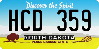 ND license plate HCD359