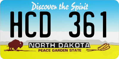 ND license plate HCD361