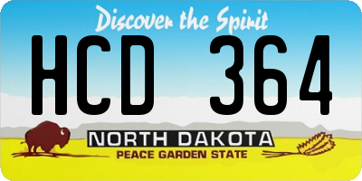 ND license plate HCD364