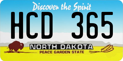 ND license plate HCD365