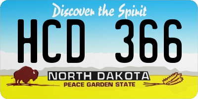 ND license plate HCD366