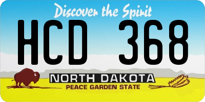 ND license plate HCD368