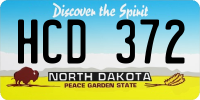 ND license plate HCD372