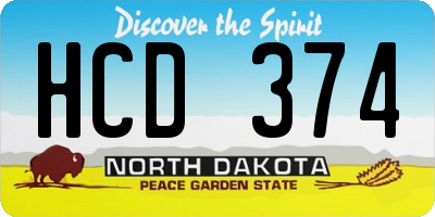 ND license plate HCD374