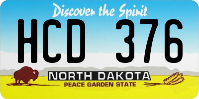 ND license plate HCD376