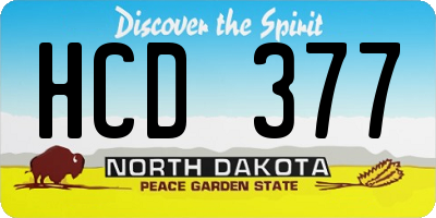 ND license plate HCD377