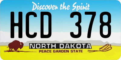 ND license plate HCD378