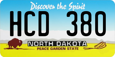 ND license plate HCD380