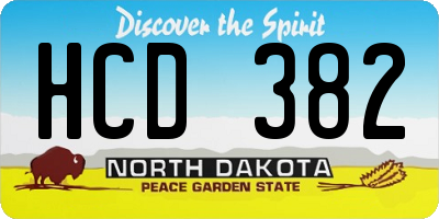 ND license plate HCD382