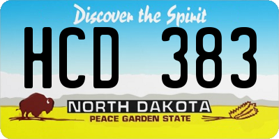 ND license plate HCD383