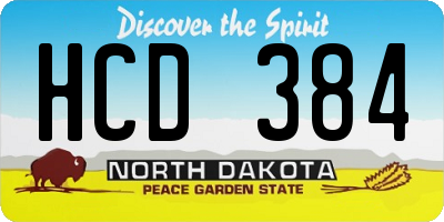 ND license plate HCD384