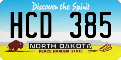 ND license plate HCD385