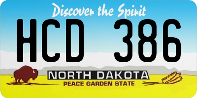 ND license plate HCD386