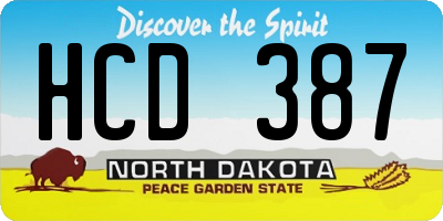 ND license plate HCD387