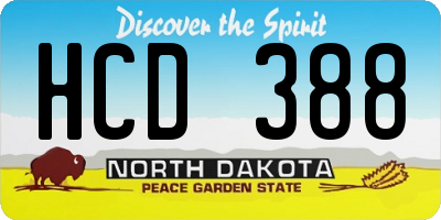 ND license plate HCD388