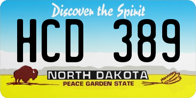 ND license plate HCD389