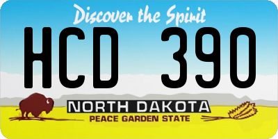 ND license plate HCD390