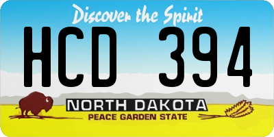 ND license plate HCD394