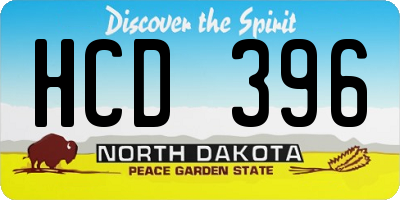 ND license plate HCD396