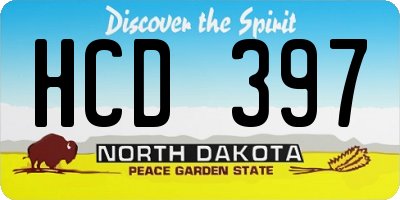 ND license plate HCD397