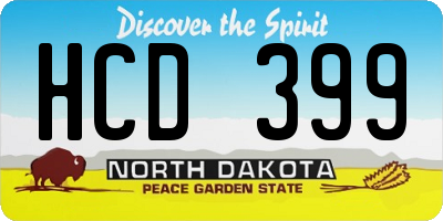 ND license plate HCD399