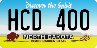 ND license plate HCD400