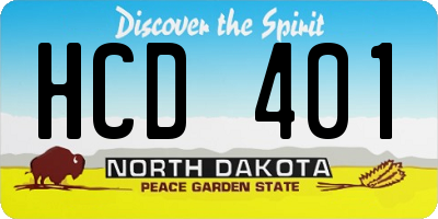 ND license plate HCD401