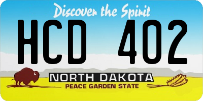 ND license plate HCD402