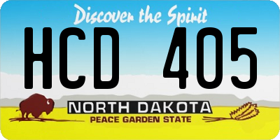 ND license plate HCD405