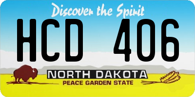 ND license plate HCD406