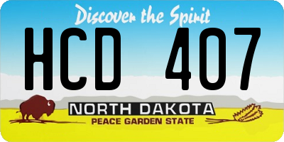 ND license plate HCD407