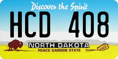 ND license plate HCD408