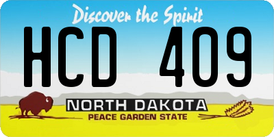 ND license plate HCD409