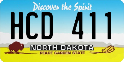 ND license plate HCD411