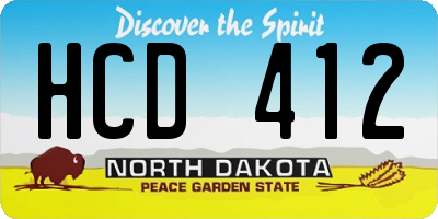 ND license plate HCD412