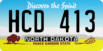 ND license plate HCD413