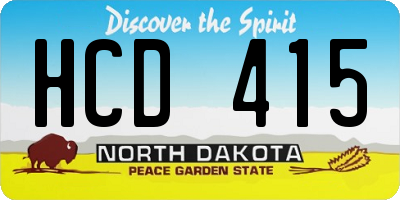 ND license plate HCD415