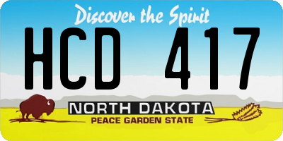 ND license plate HCD417