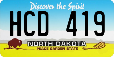 ND license plate HCD419