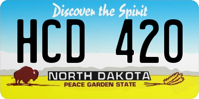 ND license plate HCD420